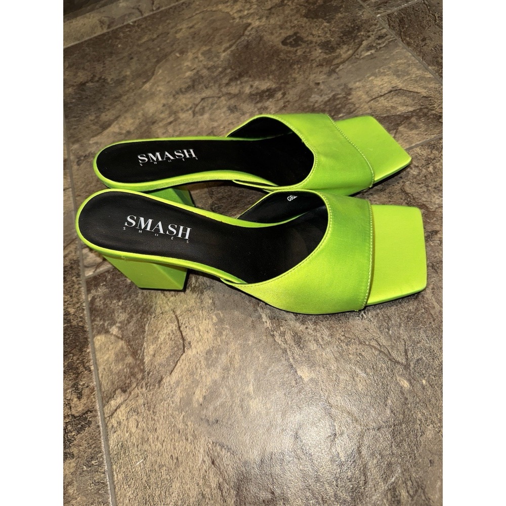 Smash Women's Jennifer‎ Block Heels Slide Sandals Green Size 10 EUC